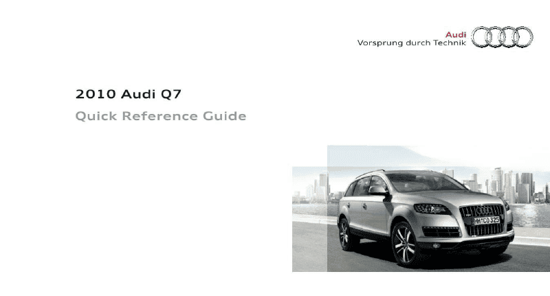 2010 Audi Q7 Quick Reference Guide Image