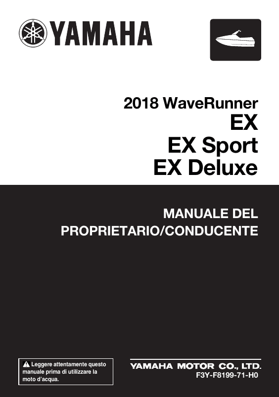 2018 Yamaha EX Manuale del proprietario Image